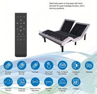 Base de lit électrique pliable à tête séparée, réglable, avec massage, éclairage sous le lit et télécommande sans fil – Vente en gros