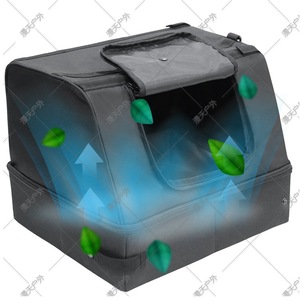 Portable Foldable Waterproof <b>Cat</b> <b>Litter</b> <b>Box</b> Black Polyester Large Capacity <b>Outdoor</b> Travel Durable Easy Clean Odor Control - Product Image 3