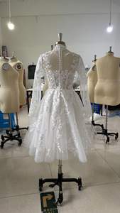 <span class=keywords><strong>Vestido</strong></span> de Novia <span class=keywords><strong>Corto</strong></span> de Fábrica China en Encaje Blanco Tallas Grandes para Mujer - Product Image 4