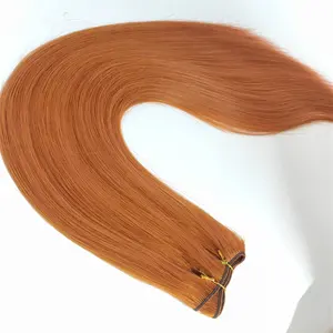 Extensiones de cabello humano crudo sin procesar, máquina de color natural, trama recta, extensión de cabello ruso dibujado Doble