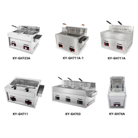 Friteuse Gaz Professionnelle de Table à Double Cuve 6L+6L, Équipement de Cuisine Commercial