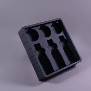 Customization PET PVC PP velvet plastic insert Matt Black Vacuum Forming Cosmetic Blister Plastic Insert Tray