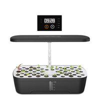 Système de jardinage intelligent compact pour intérieur avec des pods de culture hydroponique et des lampes de culture LED à spectre réglable