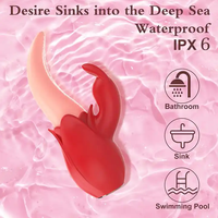 2-in-1 Kaninchen lecken Vibrator mit G-Punkt Klitoris Stimulator und Nippel Massage gerät New Sex Toy
