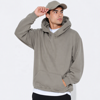 Sweat-shirt à capuche en coton polaire avec logo personnalisé Vêtements pour hommes Sweat-shirt à capuche court de haute qualité à épaules tombantes pour hommes
