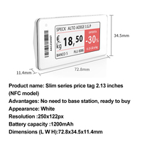 Label harga elektrik pemegang label rak untuk hanshow esl kit untuk Supermarket tag harga Digital tampilan tinta elektrik nirkabel 2.13 inci ESL
