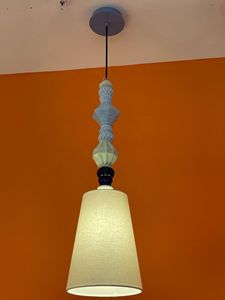 Lampe suspendue en céramique vintage pour boutique de vêtements unique, chambre à coucher, salon, salle à manger, villa, art bleu - Product Image 3