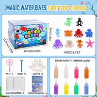 Kit DIY Magique Gel Aquatique Animaux Marins avec Six Bouteilles et Huit Moules – Jouet Scientifique Créatif pour Enfants, Cadeau Éducatif