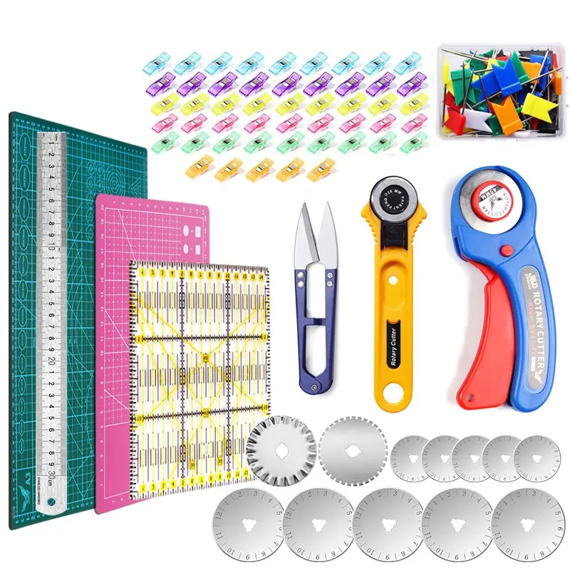 Vải Cắt Dao May May Clip Công Cụ Mat Ban Chắp Vá Thước Quilting Combo Set