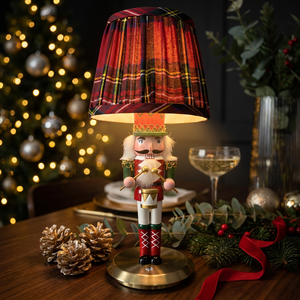 Lampe de table sans fil en forme de <span class=keywords><strong>casse</strong></span>-noisette avec abat-jour en tissu, commande tactile, cadeau de Noël, lampe de chevet pour chambre à coucher et maison - Product Image 1