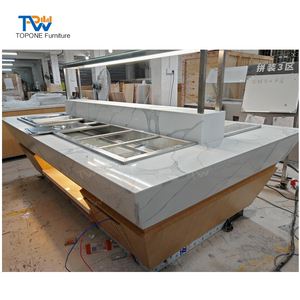 Thiết kế quầy sushi tự chọn khách sạn hiện đại kết hợp thương mại salad Buffet <span class=keywords><strong>Bar</strong></span> trưng bày bàn - Product Image 1