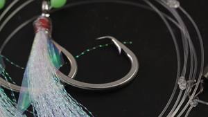 Señuelos de pesca con anzuelo circular, flasher para agua salada, piel de pez, plumas, aparejos Sabiki, señuelos con dos anzuelos - Product Image 4