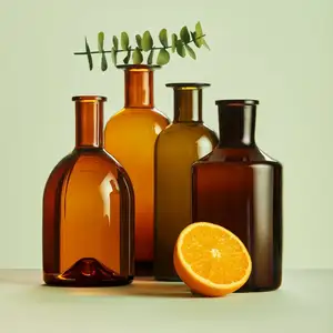 Wholesale Custom Cheap Hexagon Glass Jars Olive Oil Bottle Swing Top Glass Bottle For Rum