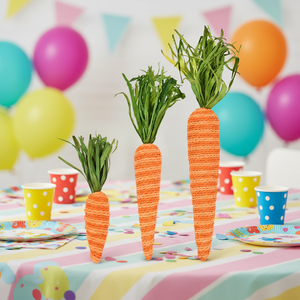 Children's DIY Straw+Fabric Carrot Pendant for Christmas <b>Halloween</b> Easter Festive Scene Party <b>Decorations</b>-Hatty Brand - Product Image 5