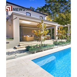 بلاط حجر طبيعي خارجي من نيوستار، بلاط ترافرتين بلون العاج مع حواف مقوسة، بلاط ترافرتين للأرضيات، حجر للمسابح - Product Image 2