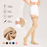 Vente en gros de chaussettes médicales : Fournisseur d'usine de bas de contention graduée jusqu'aux cuisses pour le soulagement des varices et de l'œdème