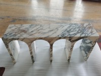 Table console en marbre Arabescato SH STONE, design italien de luxe, forme en arche, grande table d'entrée pour la décoration de la maison