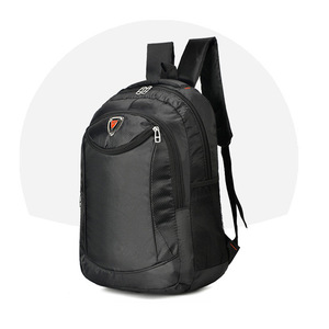 Men's Laptop <b>Backpack</b> Black Durable Shoulder <b>Straps</b> Business Travel University Use Solid Color Sewing Thread Detail - Product Image 1
