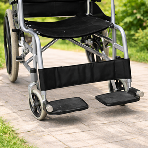 Custom Wheelchair Calf Strap Adjustable PU Leather Leg Support Belt Safety Accessory for Manual Wheelchairs - Product Image 1