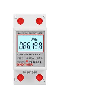 Medidor de Energía DDS6619-005/006/007/008 AC 230V/220V 80A Monofásico para Riel DIN, Medidor de Voltaje y Corriente, Consumo de Energía kWh Z27 - Product Image 1