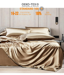 Nhà Máy Cung Cấp 100% Dâu Lụa Vua Giường Lụa Khăn Ga Giường Lụa Tấm Bộ Đồ Giường Bộ - Product Image 2