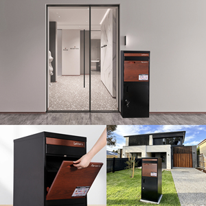 Nhà vườn nhà máy gõ xuống phong cách phẳng đóng gói bài letterbox kim loại hiện đại lớn bưu kiện thả hộp cho bên ngoài - Product Image 4