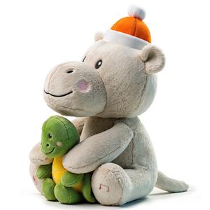 Jouets en peluche hippopotame <span class=keywords><strong>tortue</strong></span> super doux électriques à charge USB interactifs pour enfants EJOGPUP avec enregistreur vocal répétant le chant et <span class=keywords><strong>la</strong></span> parole - Product Image 6