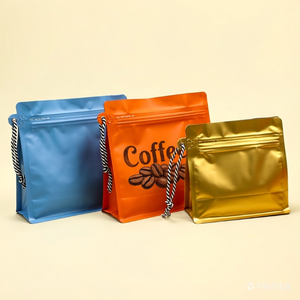 Sacchetto Personalizzato per Caffè in Grani con Fondo Piatto, 12oz, Sigillato su Otto Lati, con Logo, Valvola e Cerniera - Product Image 4