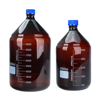 Bouteille de Réactif en Verre Borosilicate Ambré 1L 2L 3L 5L 10L 20L, Contenant de Stockage de Laboratoire en Plastique
