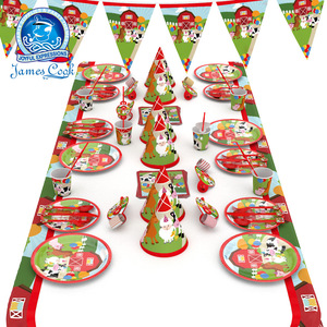 James <b>Cook</b> Animal Farm Party Supplies <b>Kit</b> Disposable Plates Cups Napkins Cutlery Set For Children's Birthday Celebration - Product Image 3
