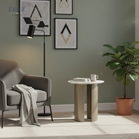 Ekar Furniture Table d'appoint moderne avec base en acier inoxydable et dessus en marbre pour le salon