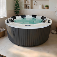 Baignoire Spa Extérieure Moderne en Acrylique Ovale avec Massage Chauffant à Température Contrôlée Intelligente pour Villa Courtyard Hotel 10 Jets