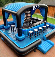 Bar de piscine gonflable de qualité extérieure, tente de pub, maison de fête pour adultes, bar de piscine flottant gonflable en PVC pour jardin, plage, événement en plein air