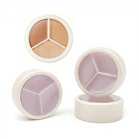 Palette de correcteur 3 couleurs en marque blanche, étui pour fond de teint crème, emballage cosmétique