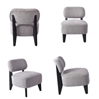 Fauteuil d'appoint nordique moderne CARLFORD avec pieds en bois, fauteuil de détente individuel en bouclette pour salon