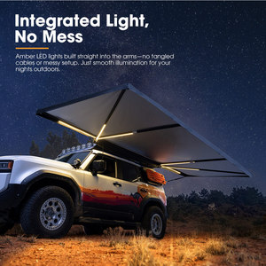 Auvent debout libre à 180 degrés pour <span class=keywords><strong>camping</strong></span> en plein air auvent latéral de voiture étanche avec bande lumineuse LED - Product Image 4