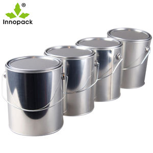 Seau en métal rond de 2 litres à tête ouverte avec poignée en plastique, impression personnalisable, certifié ISO9001, fabricant chinois ODM&OEM - Product Image 5