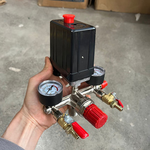 Vanne de régulation de pression pour compresseur d'air, raccord 1/4 M8, vanne à bille avec manomètre et buse, pièces industrielles - Product Image 4