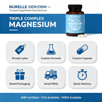 Complexe Triple de Magnésium 300mg Malate Glycinate Citrate Haute Absorption Muscles Os Cœur Capsules Végétaliennes 90 Unités Sans OGM
