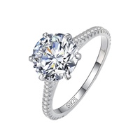 Cincin Pernikahan Wanita Mewah Berlapis Rhodium Perak Sterling 925 S925 dengan Zirkon 2 Karat dari Ada Jewelry Anillos De Mujeres