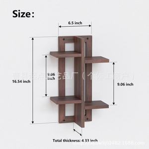 Étagère de rangement simple en bois pour la maison, décoration murale intérieure, support mural en bois massif pour plantes d'intérieur - Product Image 4