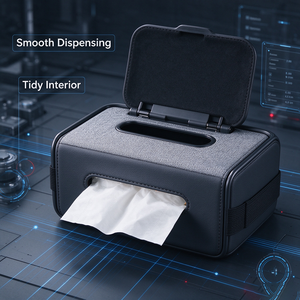 Porta pañuelos para coche, caja de almacenamiento universal para servilletas, para reposacabezas de asiento de coche, visera solar - Product Image 6