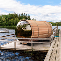 Sauna finlandais moderne et traditionnel électrique/à bois, infrarouge lointain, vapeur sèche, en cèdre rouge/hemlock/pin, avec poêle de sauna 6KW