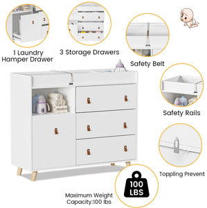 Cambiador infantil 4 cajones Mesa de guardería Tocador Cambiador de pañales - Product Image 3