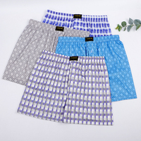UOKIN 100% Polyester Plaid Antique Design Mixte Loose Summer Men Casual Boxer Shorts Pyjama Pants Stock Wholesale