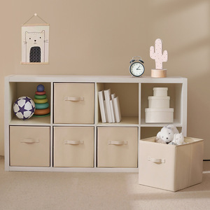 Custom Clothes Collapsible Craft Fabric Non Woven Foldable <b>Organizer</b> Storage Cubes Boxes With Handle - Product Image 6