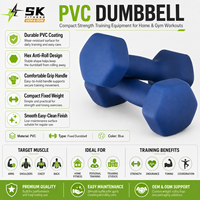 Haltères hexagonaux en PVC SK, équipement d'entraînement de force pour la maison, la salle de sport, le fitness, les exercices