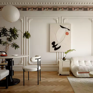 Diseño de Sala de Estar Ecológico de Estilo Francés con Renderizado 3D Max, Planos de Construcción de Apartamentos y Casas, Interior Moderno - Product Image 2