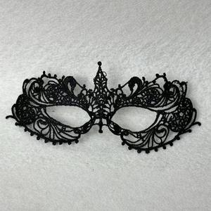 Máscara de media cara de Halloween con diseño de encaje, de PVC, con forma de gato, para baile de graduación - Product Image 2