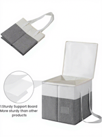 Boîte de rangement pour linge sale avec couvercle anti-poussière et plaque de support, avec poignée, adaptée au buanderie.